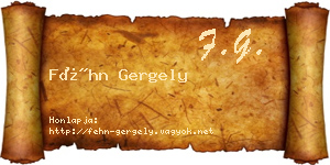 Féhn Gergely névjegykártya